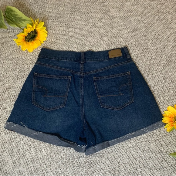 American Eagle Short Dark Wash Jean Mom Short - Picture 3 of 11